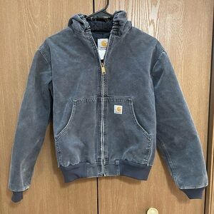 Kids Carhartt Faded Grey Hooded Jacket